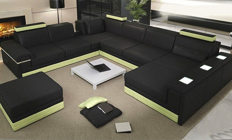 Yarra Leather Sofa Lounge Set